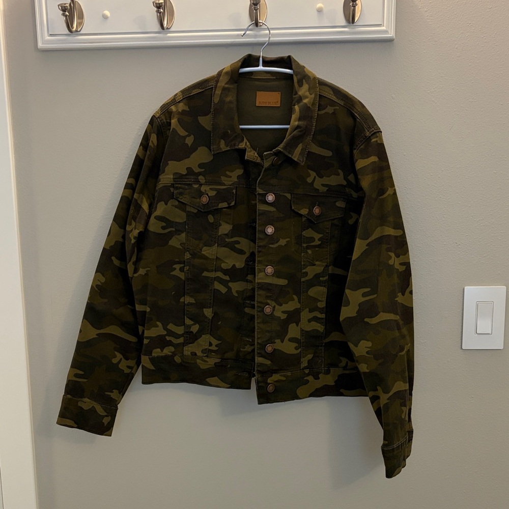 Judy Blue Olive Camouflage Womens Jean Jacket